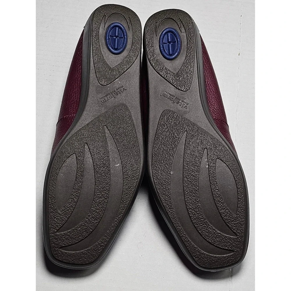 Vitaform Plum Red Leather Loafer Flats Bow Comfort Shoes Womens‎ EU 42/US 12